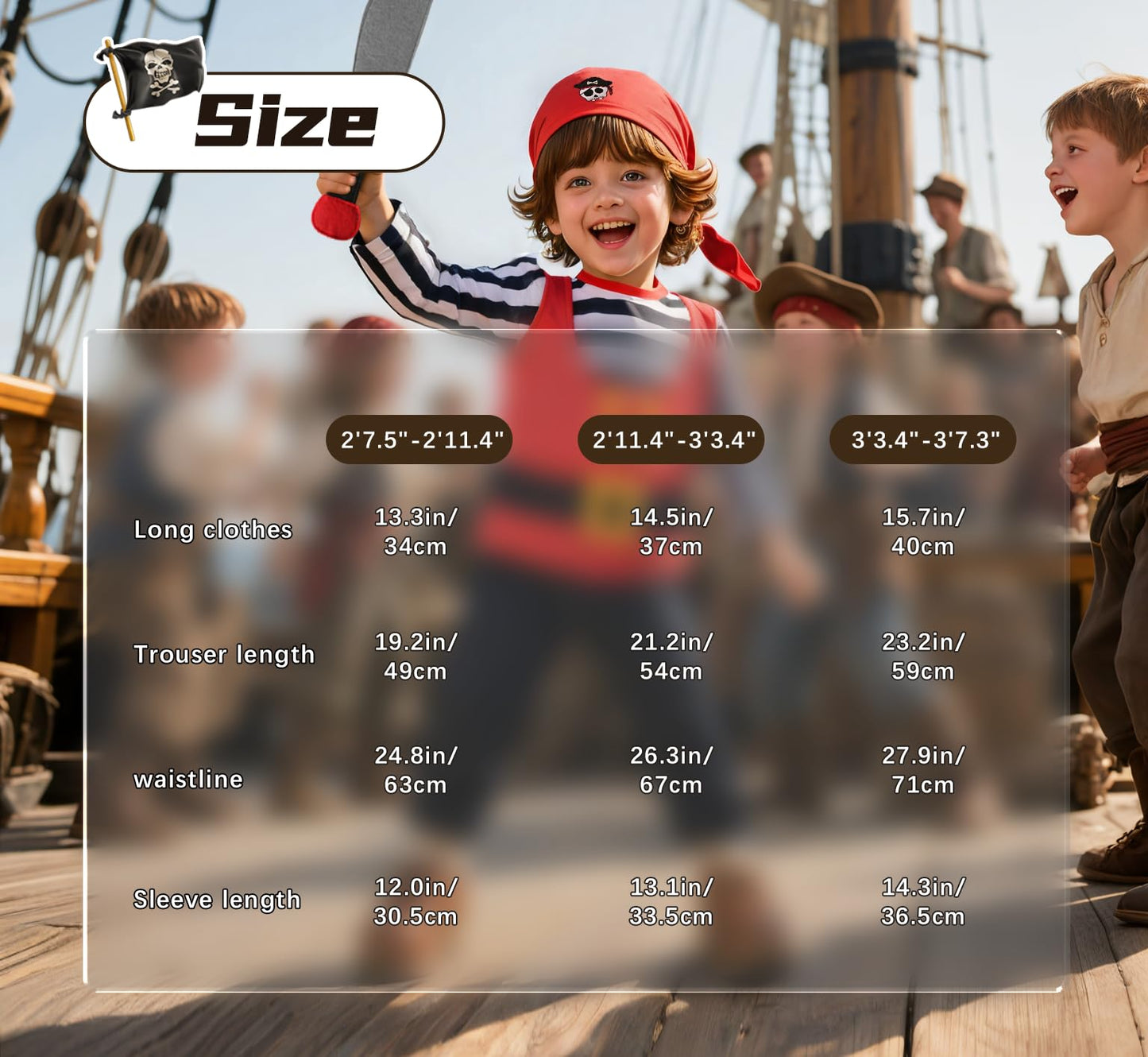 MCJC Baby Pirate Costume Set with Accessories for Toddlers, Cosplay Dress Up Set for Halloween
