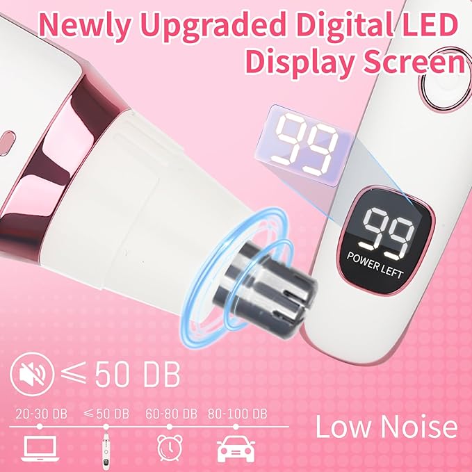 2 in 1 Nose and Ear Hair Trimmer with LED Display, Rechargeable Electric Nasal Hair Clipper for Men & Women, Eyebrow & Facial Hair Removal with Dual-Edge Blades, Easy to Clean