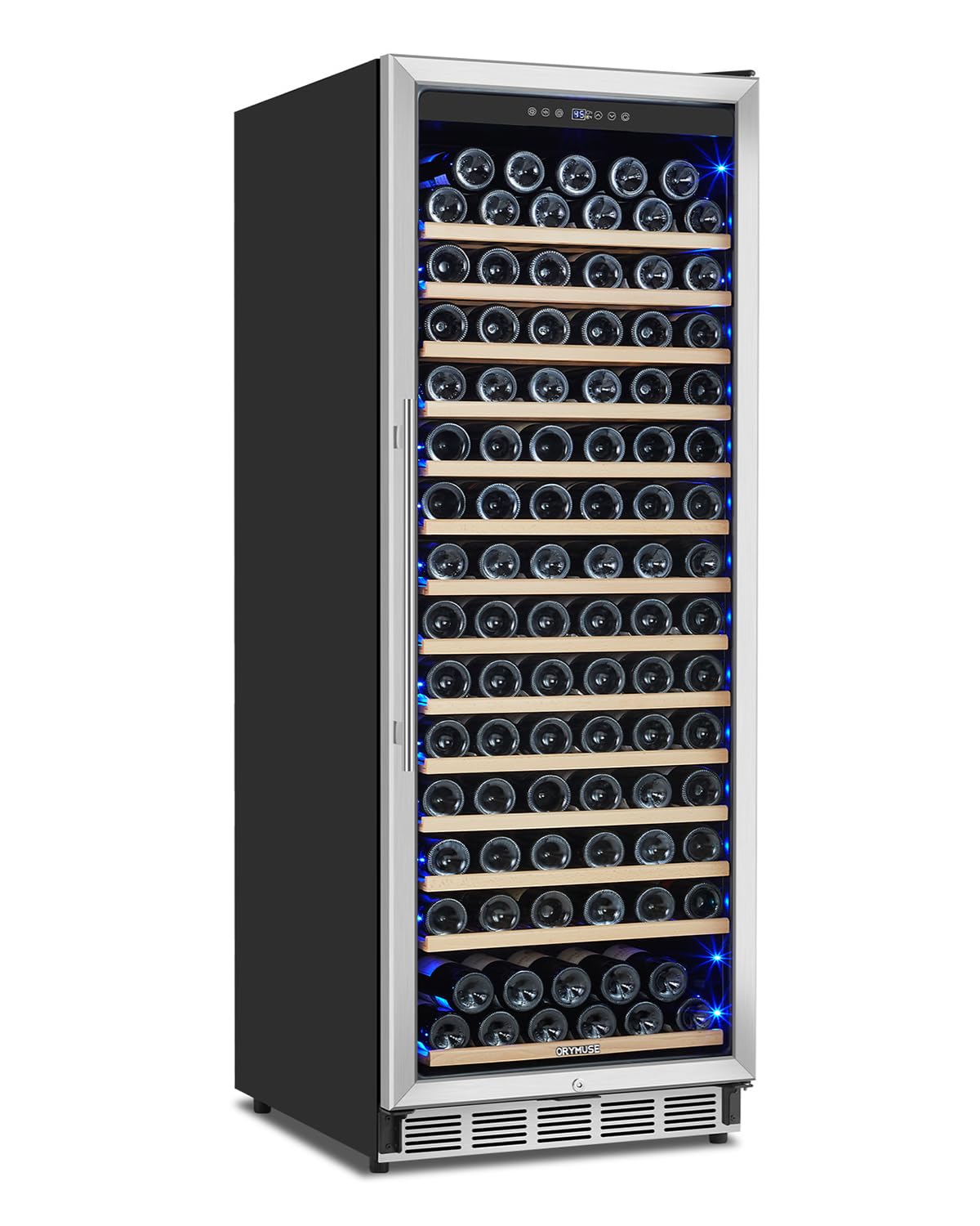 ORYMUSE Freestanding 180 Bottle Wine Fridge - 24" Built-in Cooler with Upgraded Compressor Cooling and Intelligent Temperature Memory, Large Capacity Refrigerator