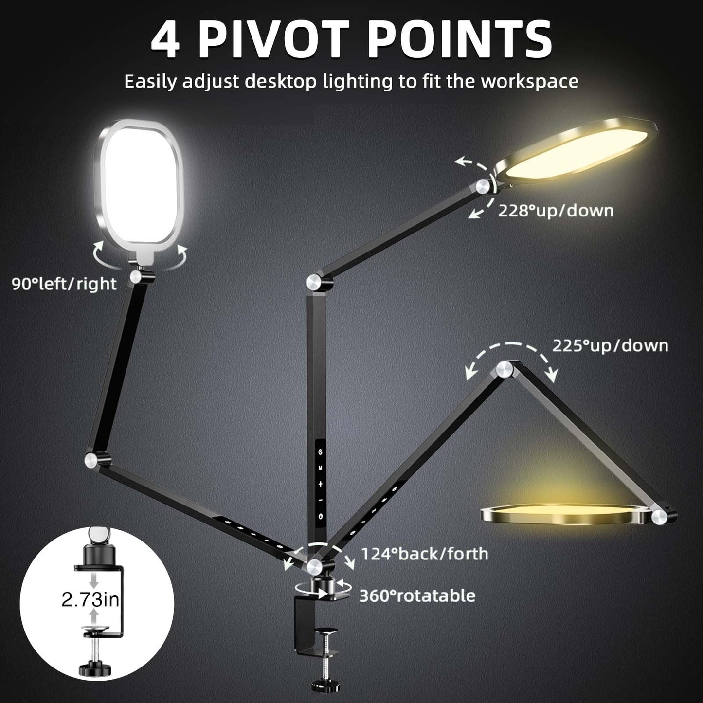 LitONES Video Conference Light for Computer, Dimmable Camera Lighting for Video Recording, Meeting, Laptop & Webcam, 15W Ring Light with C- Clamp,Swing Arm, Remote, Memory & Timer CRI >95