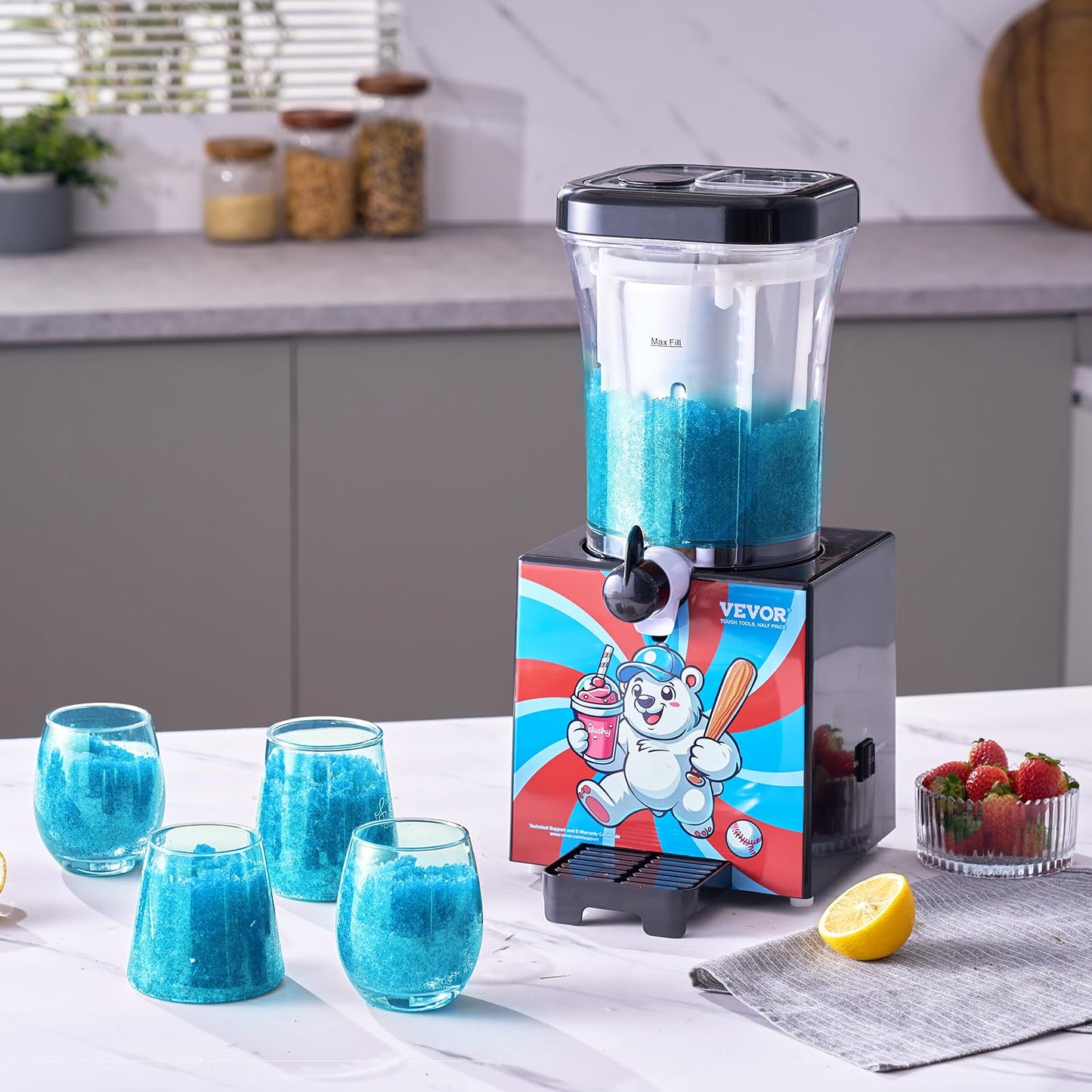 VEVOR Slushie Machine for Home, 34oz Tank Home-use Margarita Machine, Smoothie Frozen Drink Maker with Food-grade Materials, Slushy Machine for Home DIY, Kids' Parties, Black