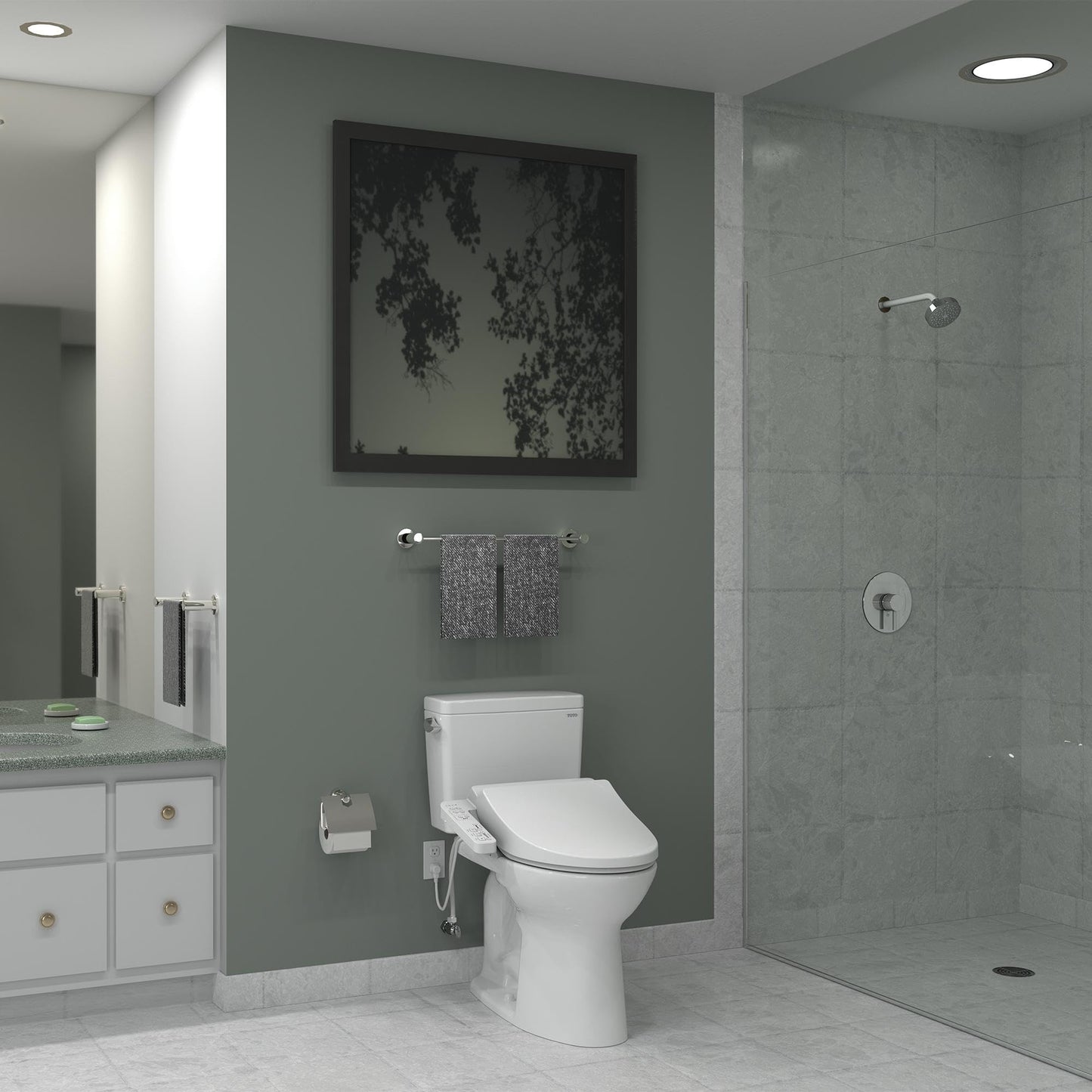TOTO® WASHLET® A2 Electronic Bidet Toilet Seat with Heated Seat and SoftClose® Lid, Elongated, Cotton White - SW3004#01