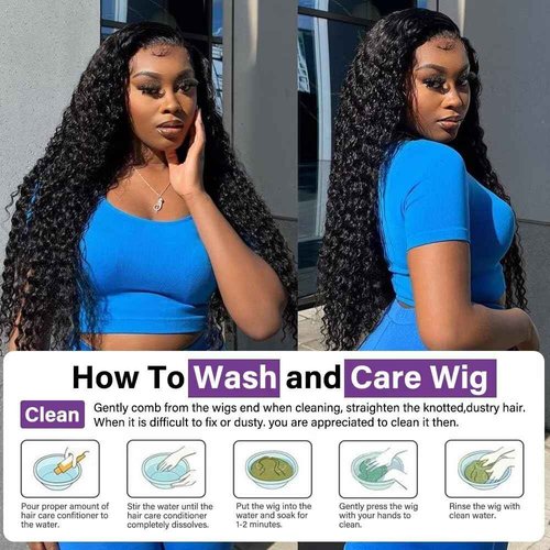 Tagota 22 Inch Deep Wave Lace Front Wigs Human Hair 13x6 HD Lace Front Wigs Human Hair Pre Plucked Brazilian Curly Wig Human Hair 200 Density Glueless Frontal Wigs with Baby Hair For Women