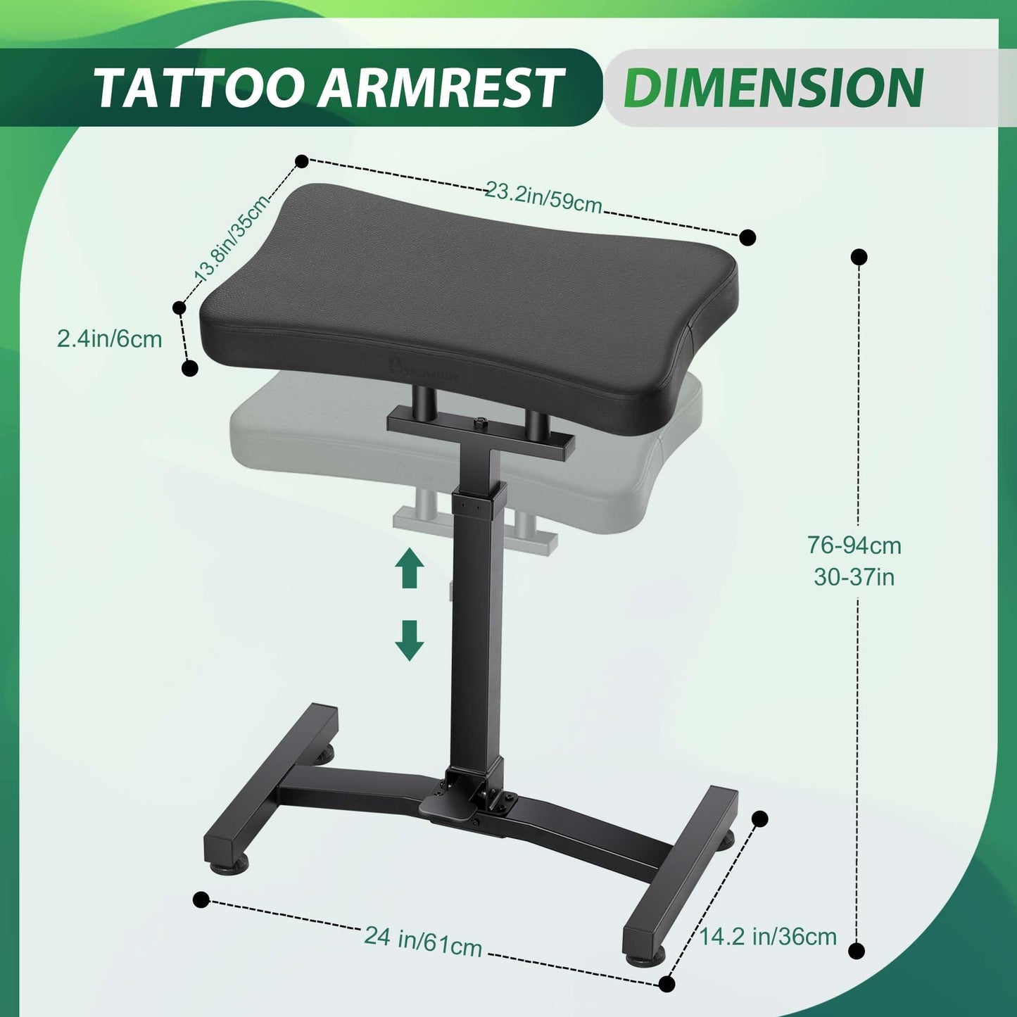 POARMEEY XXL Tattoo Armrest Stand Adjustable Height by Hydraulic System,Tattoo Arm Rest with Strong and Durable Base for Artist Tattoo Studio