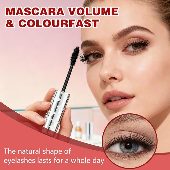 Mascara for Older Women 60 Plus, Lash Mascara, Waterproof, Flake & Smudge Resistant, Volume and Length for Mature Women with Thinning Lashes, hypoallergenic - 2Pcs (Black)