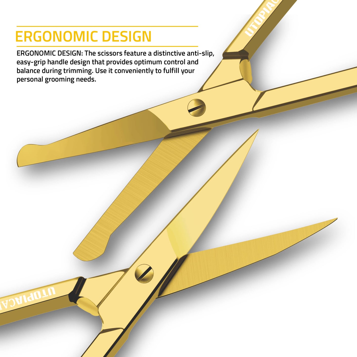 Utopia Care Eyebrow Scissors, Professional Stainless Steel Small Shears for Men and Women, Nose Hair Scissors for Grooming Musta