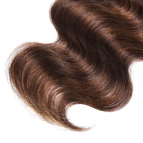 Dokksiiia Brown Ombre Bundles Human Hair P4/30 Dark/Light Brown 2-Tone Blend Highlight Body Wave Bundles Unprocessed Brazilian Virgin Hair Extensions 16 18 20 Inch for Fair to Tan Skin