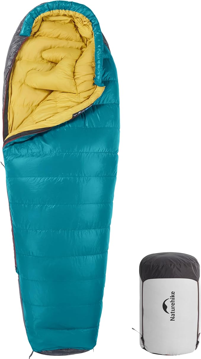 Naturehike 0 Degree Down Mummy Sleeping Bag for Adults, 650 Fill Power, Cold Weather Backpacking Sleeping Bag with RDS Dow...