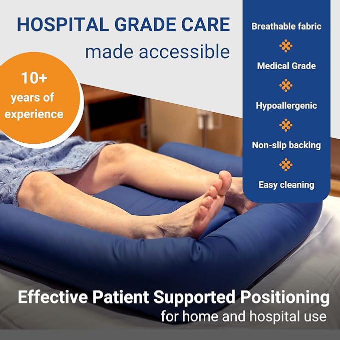 Bedsore Rescue Foot Bed Heel Flotation Protection Cushion | Support Feet, Ankles and Legs | Heel Protectors for Pressure Sores | Pressure Pads for Bed Sore | Elevated Foot Pillow for Sleeping
