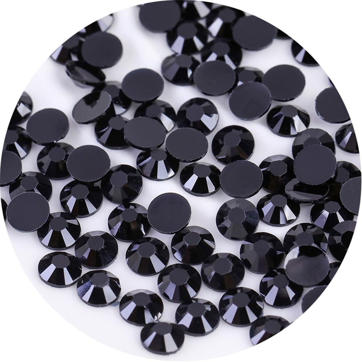 4500 Pcs SS6 2mm Flatback Rhinestones for Nails Art Crafts Glitter Round Gems Crystals DIY Clothes Shoes(Black)