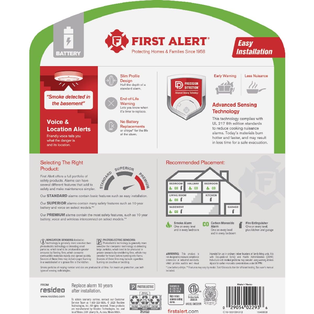 First Alert 10 Year Battery-Powered Photoelectric Smoke and Carbon Monoxide Detector