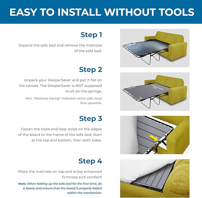 Meliusly Permanently Installed Sleeper Sofa Support Board (Twin Size - Patent Pending) Reinforced Wood Sofa Bed Support, Pull Out Couch Mattress Board, Sleeper Bar Shield, SleeperSaver