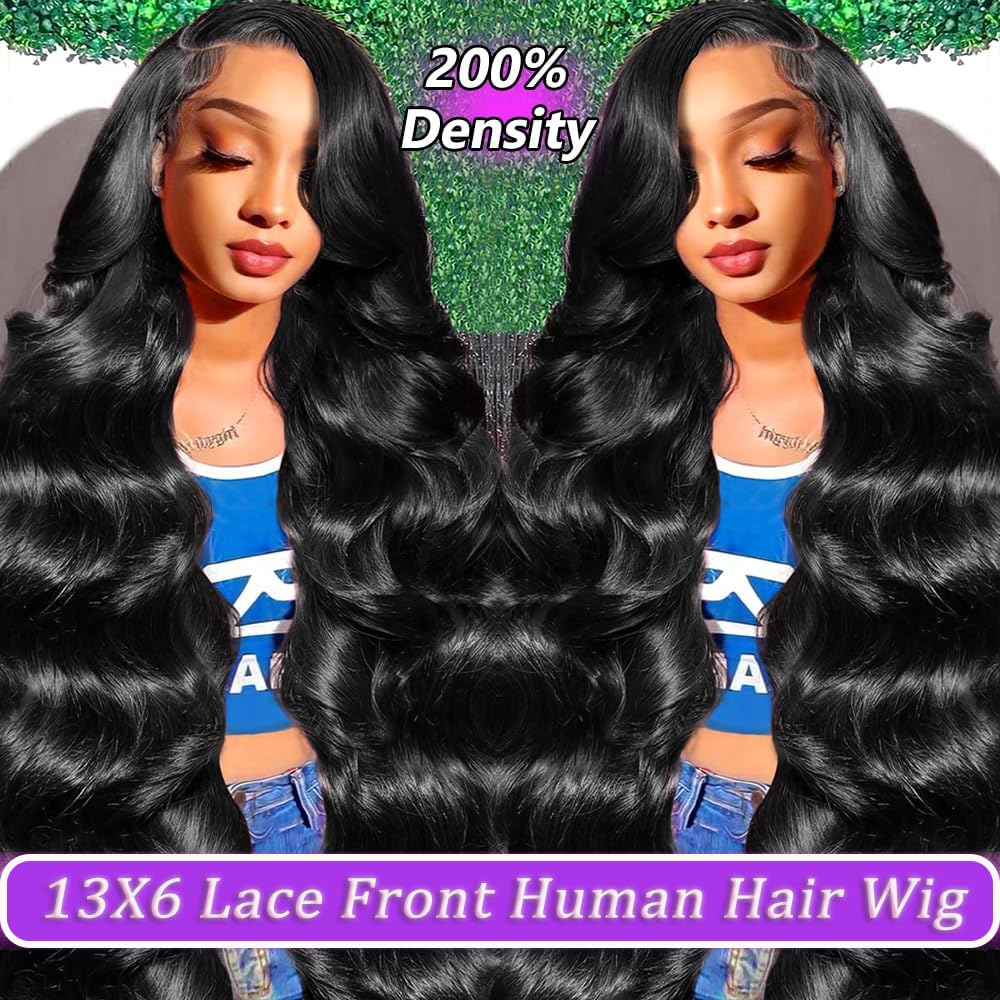 OVEOOZ 13x6 HD Lace Front Wigs Human Hair Body Wave Lace Frontal Wigs Pre Plucked 200 Density Glueless Wig 18 Inch Body Wave wig