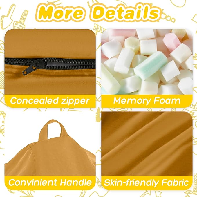 HABUTWAY 2FT Bean Bag Chair, 2' Beanbags Small Bean Bag Chairs with Filling, Teardrop Bean Bag Chair Luxurious Velvet Ultra Soft Fur with Removable Cover(Mustard)