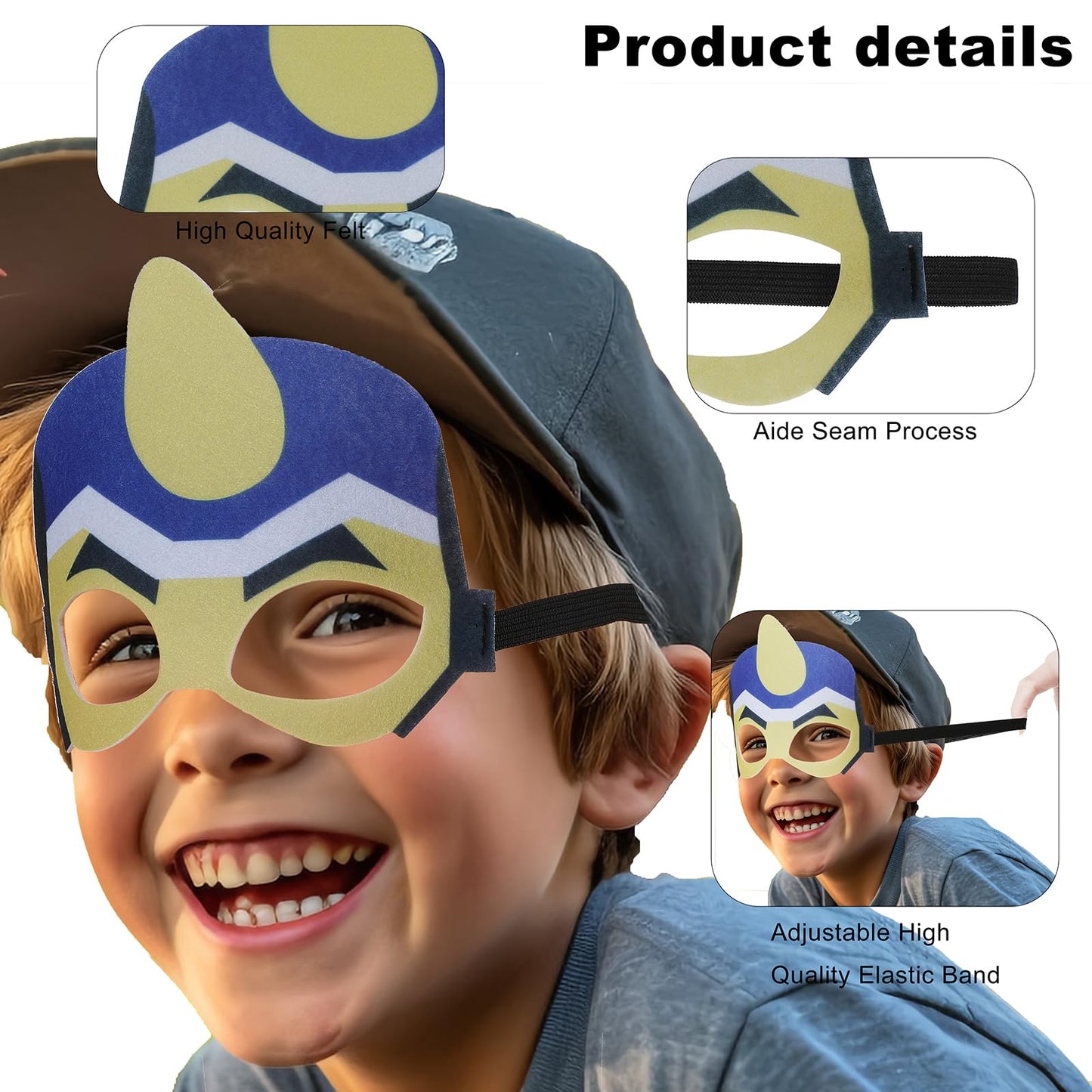 Pitydeda Superhero Masks for kids,16 Packs Super Hero Costumes Party Supplies Birthday Gift Halloween Cosplay Felt Mask for Kid Superheros Favors Decorations