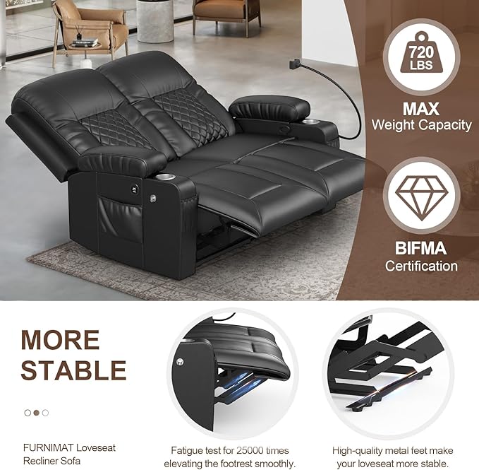 FURNIMAT Oversized Recliner Sofa Set with 3+2+1 Pieces in Living Room, 3 Seats Dual Reclining Sofa Couch with USB Ports, 1 Recliner Chair with Vibration Massage and Heat Single Sofa Seat, Bedroom, RV