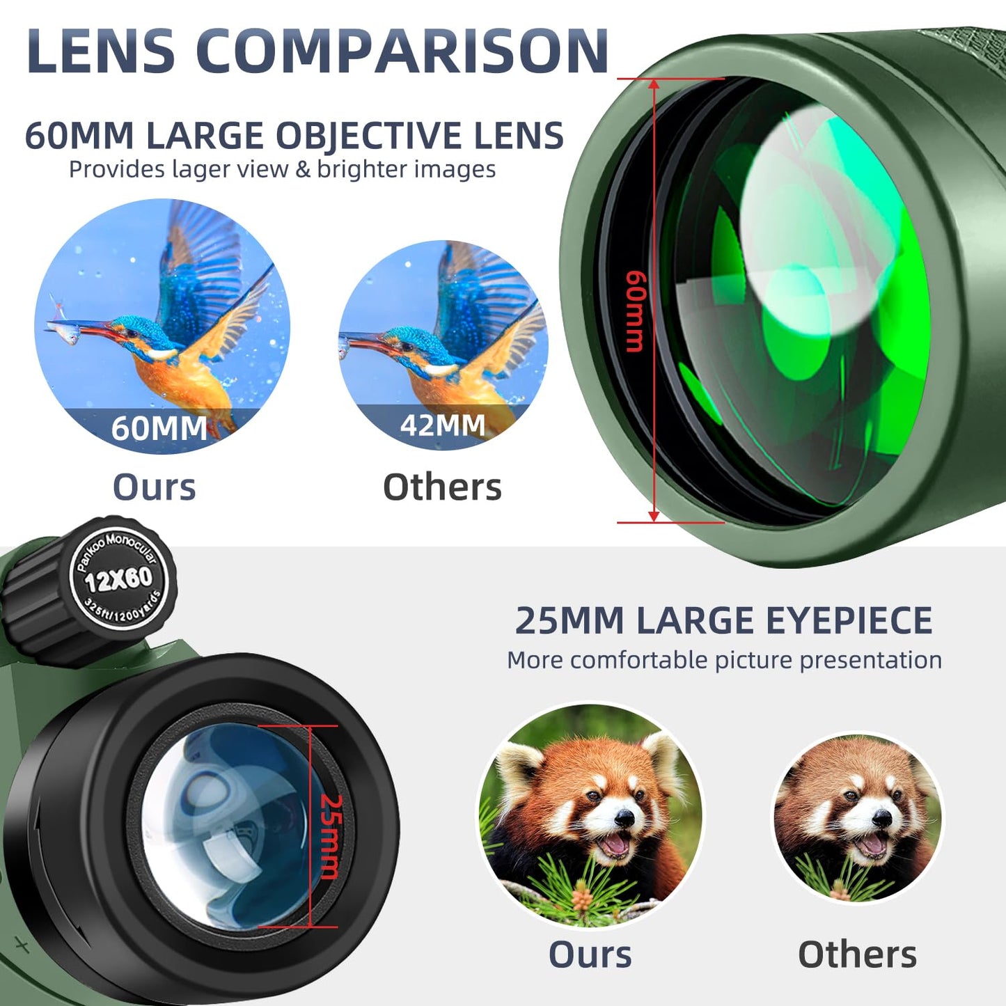 10X50 Powerfull Binoculars For Adults With Low Light Night Vision,Large Eyepiece,10 Seconds Quick Focus,Waterproof Wide Angle Bi