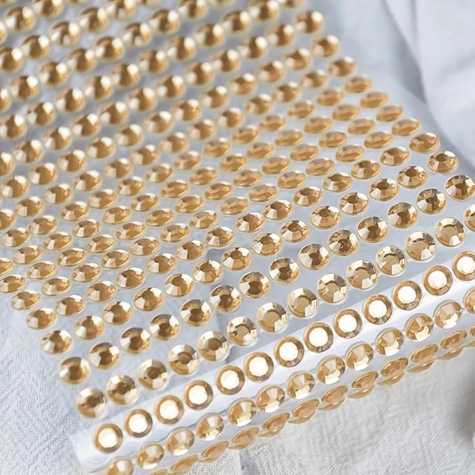 Light Orange Face Gems Eye Jewels Rhinestones Crystals Stickers 3/4/5/6mm with Rhinestones Stickers for Body, Stick on Face Eye Hair Nails Makeup Glue for Make up and Craft Decor 3090PCS