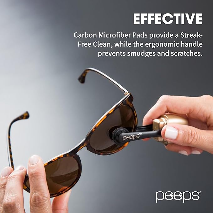 CarbonKlean Peeps Glasses Cleaner - for Eyeglasses, Reading Glasses, and More - Lens Cleaner with Carbon Microfiber Tech - Soft Touch Pink - 3 Count