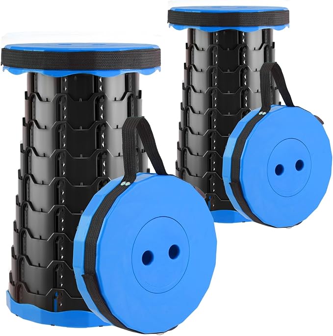 Doseno Upgraded Foldable Stool Thickened Set of 2, Portable Collapsible Stool Retractable Stool, Foldable Portable Collaps...