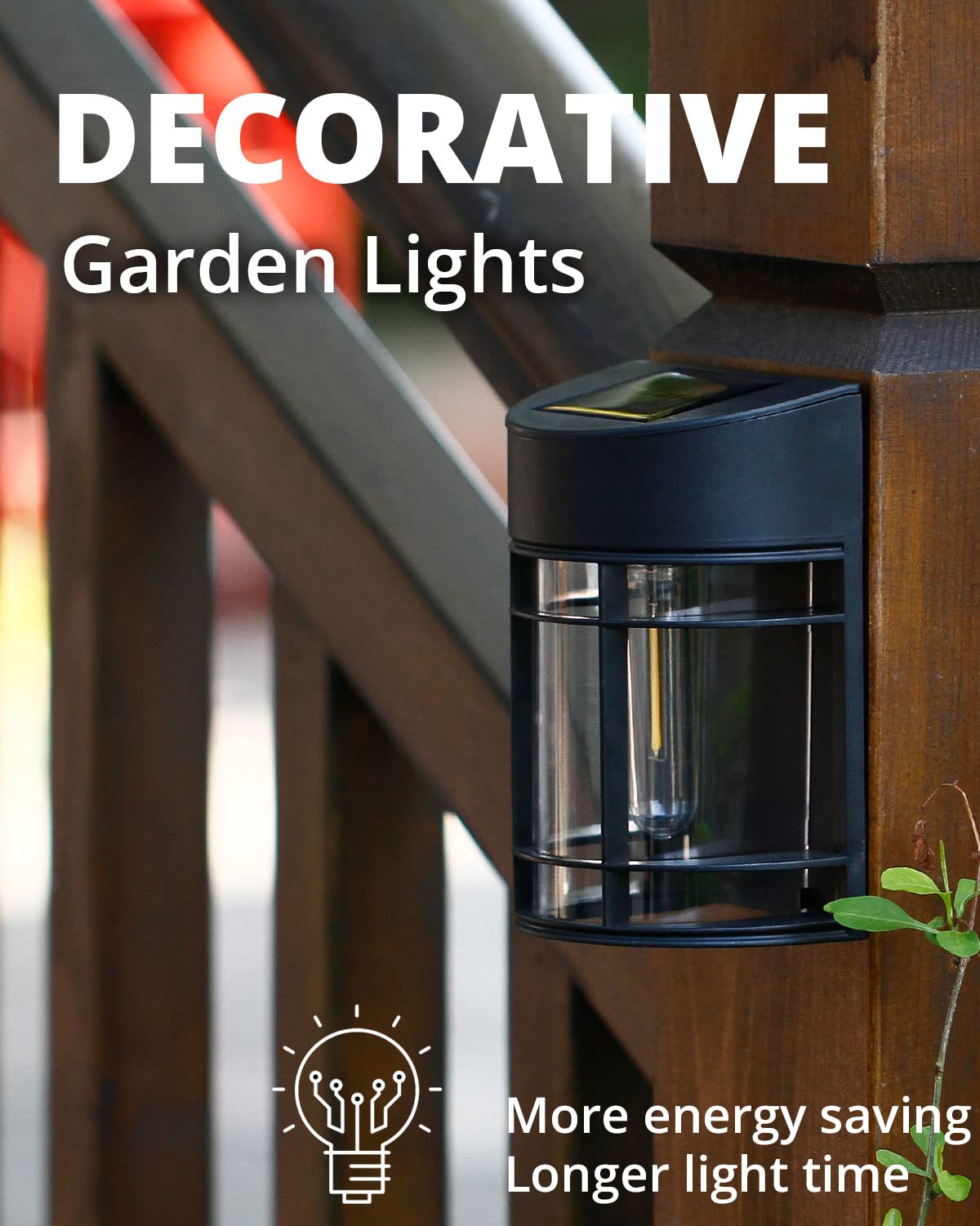 DOESLAG Solar Fence Lights, Upgrade Solar Deck Lights, Waterproof Solar Outdoor Lights for Wall Yard Post,Steps, Easy-to-Install