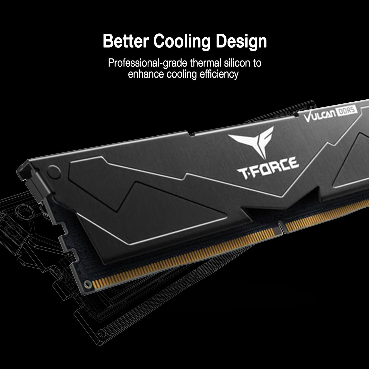 Teamgroup T-Force Vulcan Ddr5 32Gb (2X16Gb) 6000Mhz (Pc5-48000) Cl38 Desktop Memory Module Ram (Black) For Chipset 600 700 Serie