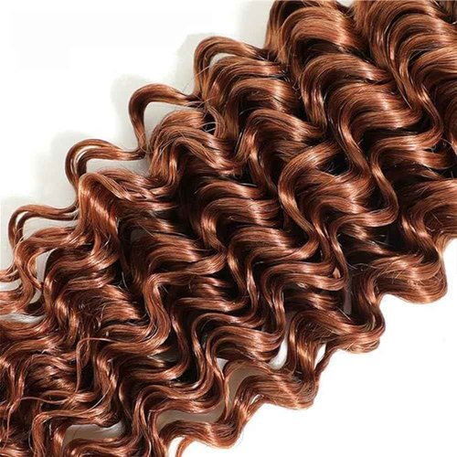 LOIUMGUU T4/30 Human Hair Bundles Ombre Brown Deep Wave Bundles 24 26 28 Inch Unprocessed Brazilian Virgin Remy Hair Extensions for Women Real Soft 2 Tone Chcolate and Brown
