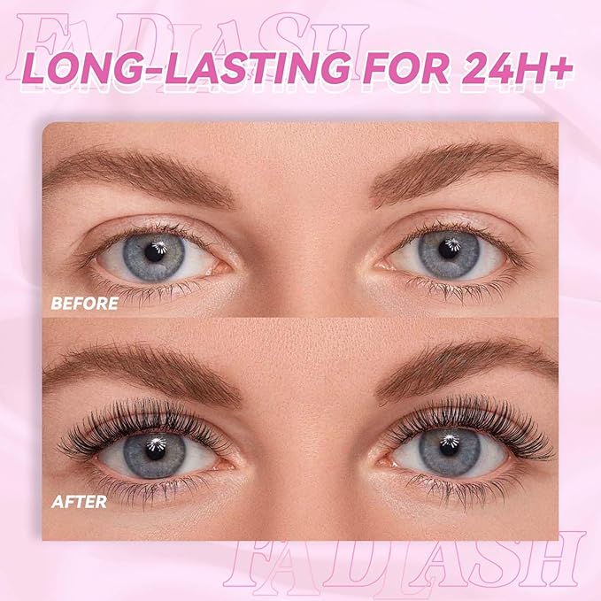 FADLASH Magnetic Eyelashes with Applicator 4 Pairs Magnetic Lashes Reusable Magnetic Eye Lashes Kit Natural Look False Eyelashes (079+604+806+B7)