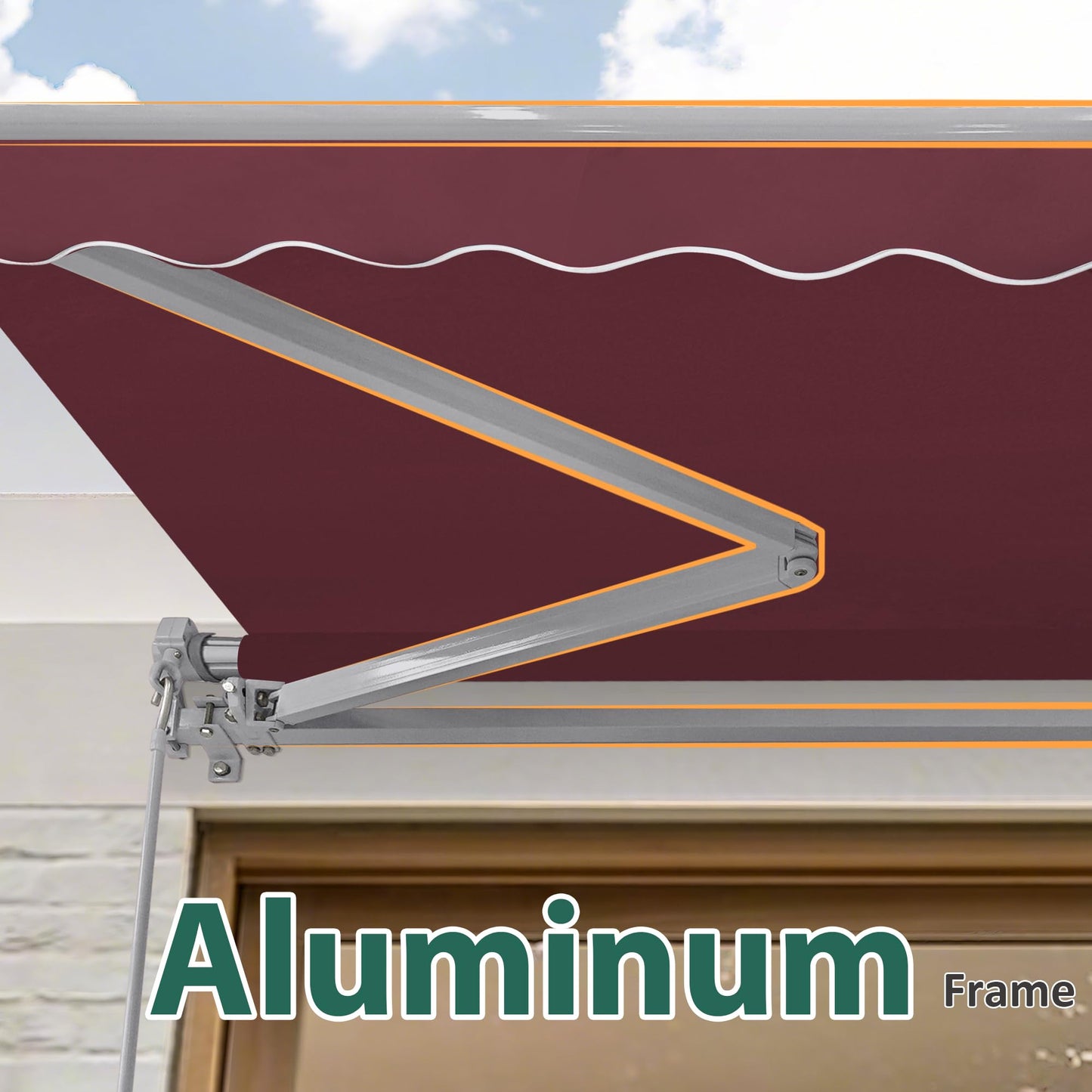 MCombo Patio Awning 8x7 Feet Sunshade Canopy for Manual Retractable Awnings, 4607 (Burgundy, 8x7ft)