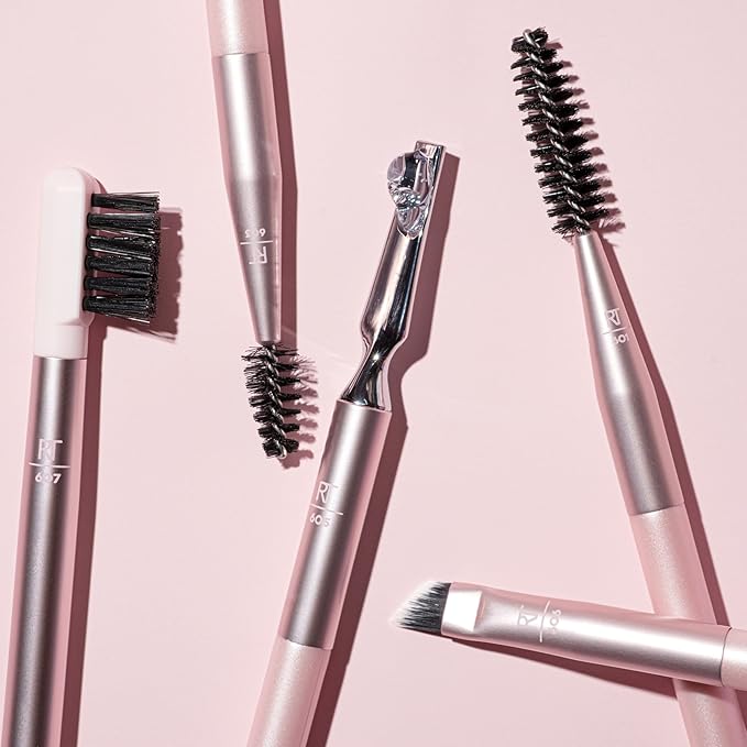 Real Techniques Brow Styling Set, For Lifting Brows, Fill & Style, Dual-ended Makeup Brushes, Full Kit for Eyebrows, Get Full, Laminated, or Natural Brows, Multiuse Tools, 3 Piece Set