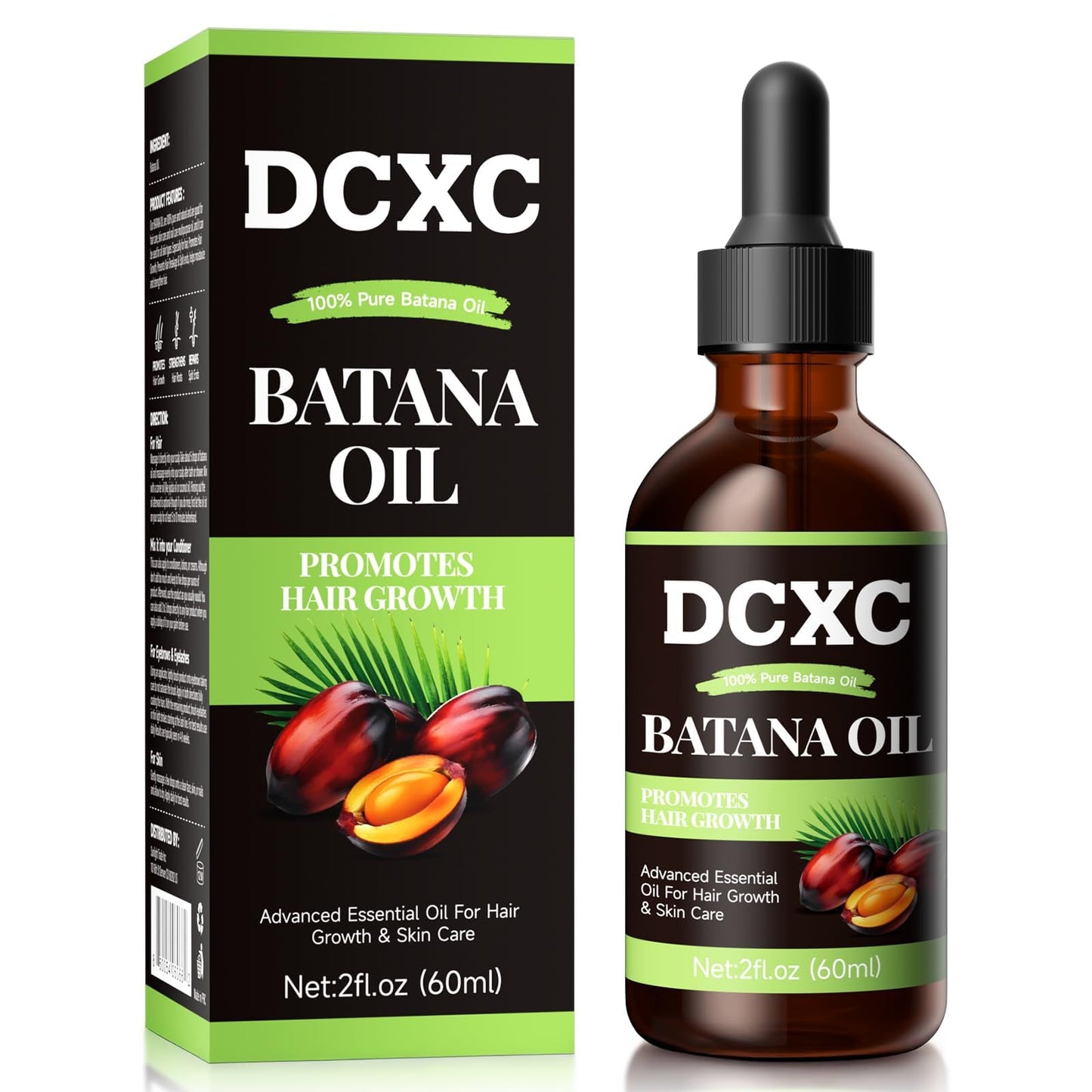 DCXC 100% Pure & Natural Batana Oil for Hair Growth - Strengthens Hair, Reduces Breakage and Hair Loss, Enhances Shine - Nourishment For All Hair Types - 60ml