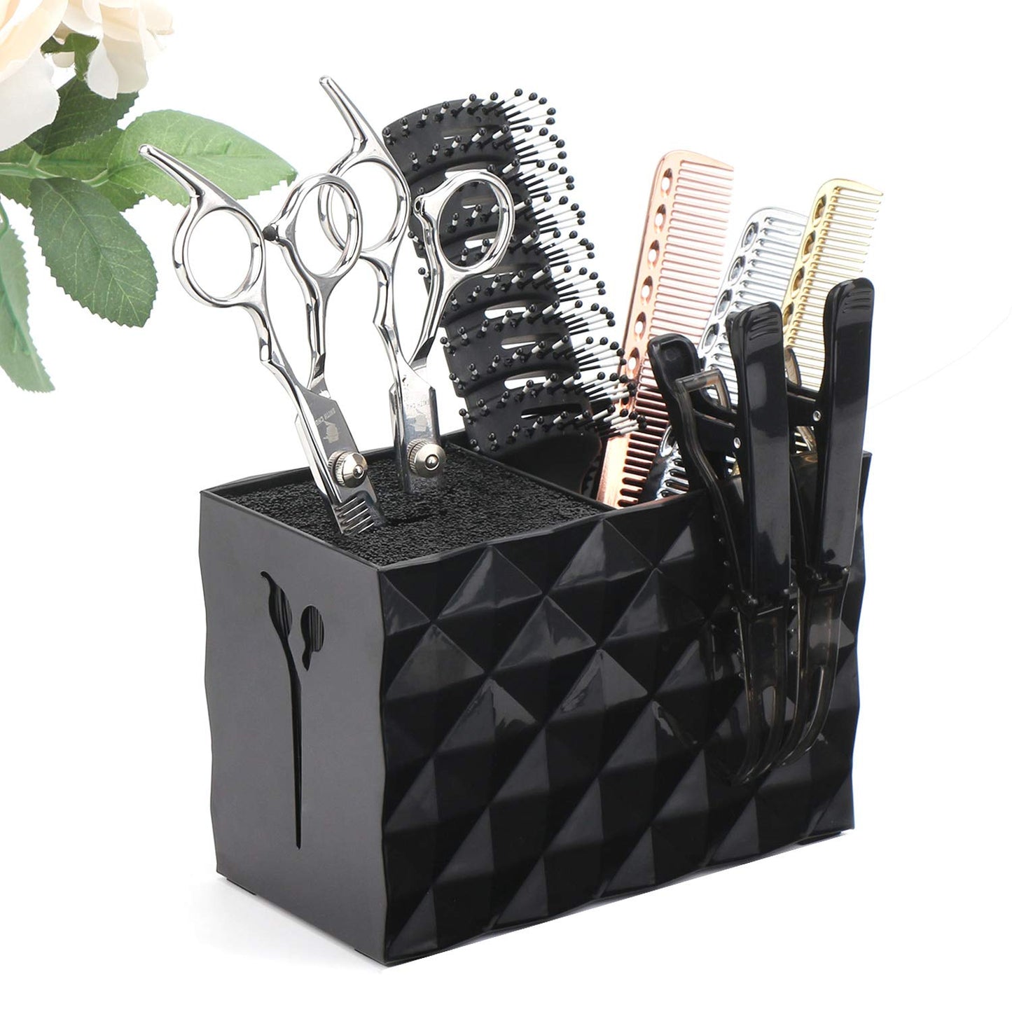 Segbeauty Hair Salon Shear Holder, Professional Hair Cutting Tool Case Hair Brush Holder, Barber Supplies Storage Box Hair Clips