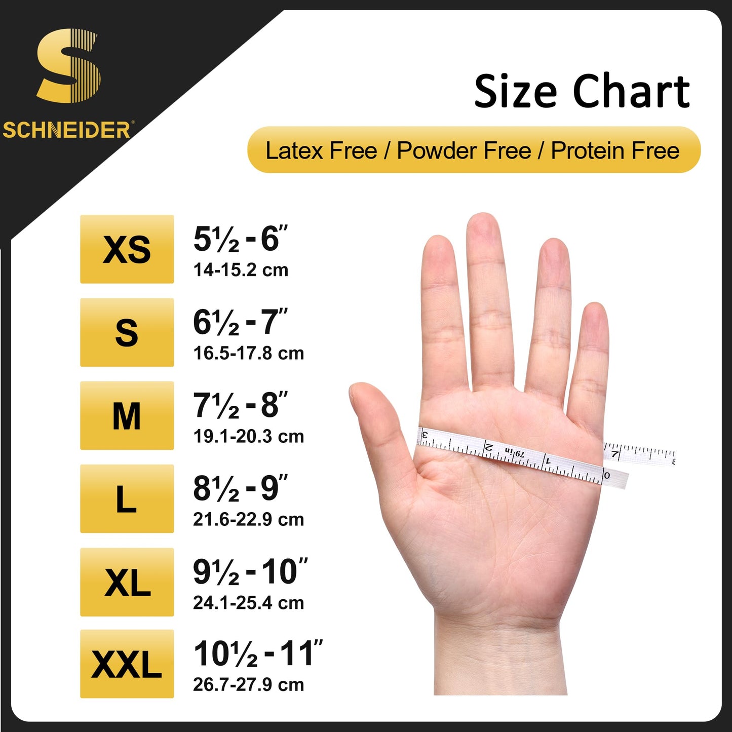 Schneider Black Nitrile Exam Gloves, XL, 5 Mil Disposable Gloves, Box of 100, Latex Free & Powder Free, for Medical, Cleaning, Food Prep