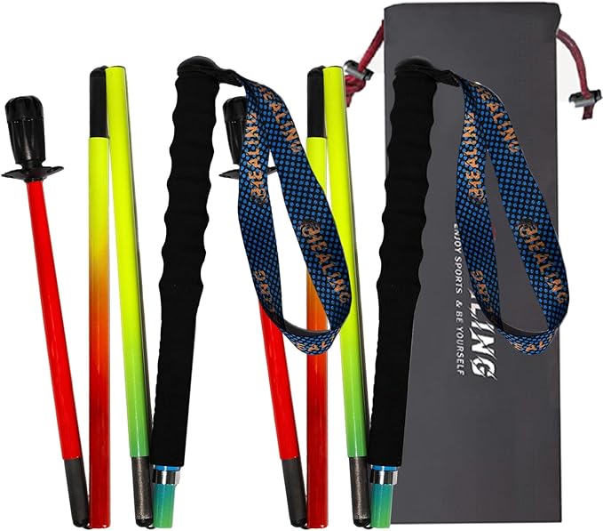 Carbon Fiber Trekking Poles 2-Pack - Ultra Lightweight 10oz, Collapsible 3-Piece Folding Design with Anti-Shock, Moisture-...
