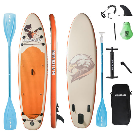 Upgrade Stand Up Paddle Board 10’6” with 32” Wide Stable, Double Ended Paddle,Non Slip Deck,Dual Action Pump,Fast Inflatable SUP Great for Adults and Kids