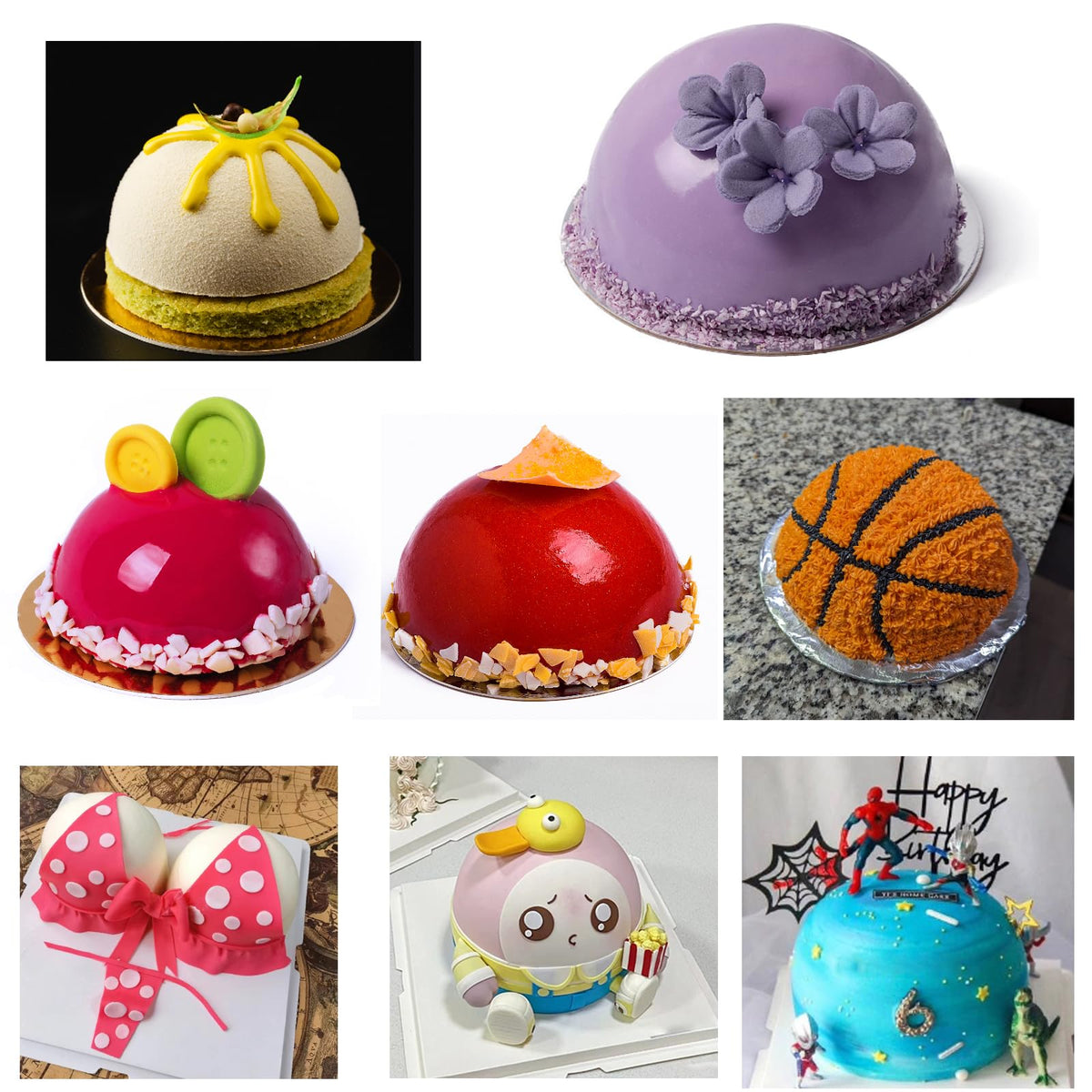 6 Inch Dome Cake Pan, DIY 3D Half Football Soccer Shaped Hemisphere Cake Mold, Aluminum Alloy Cake Molds Nonstick Baking Tools