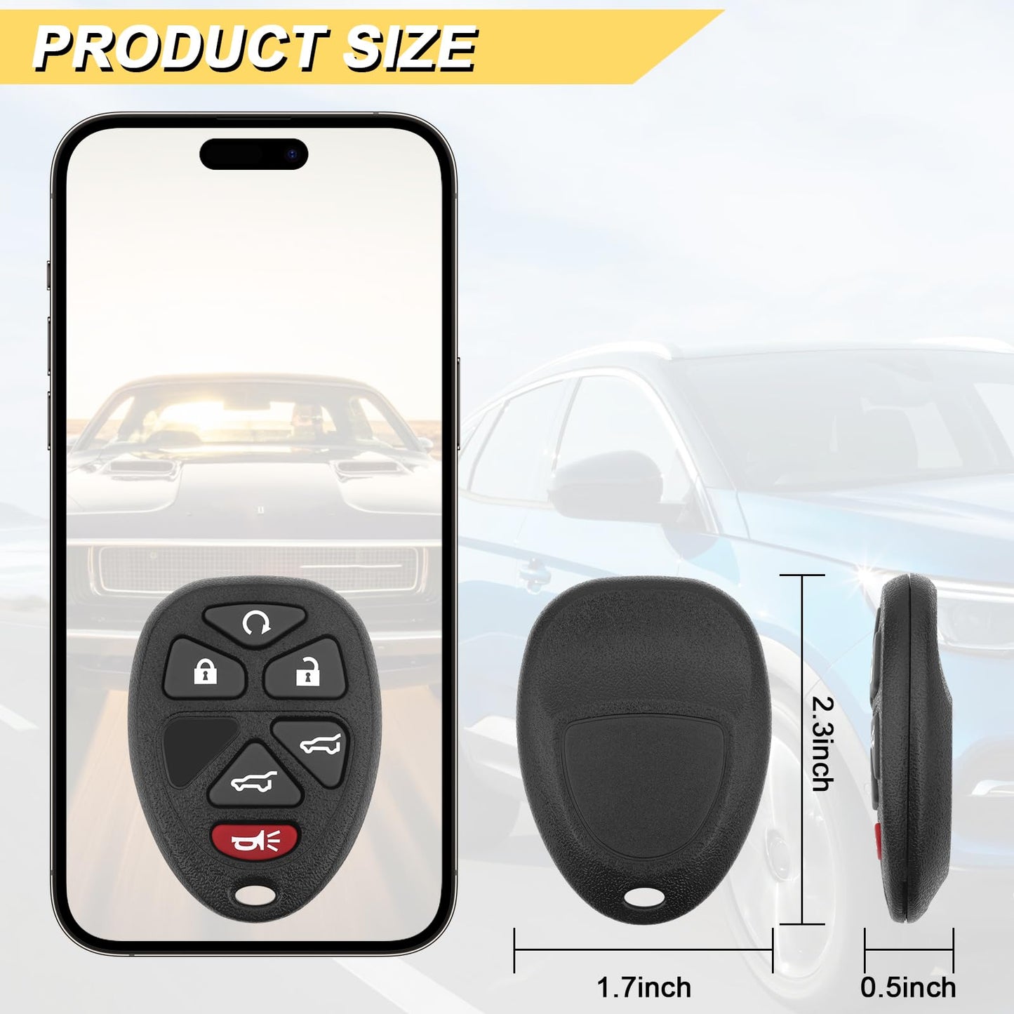 Vurkcy Key Fob Replacement For 2007-2014 Chevy Suburban Tahoe Gmc Yukon/ 12-17 Traverse/ 07-13 Escalade Car Keyless Entry Remote