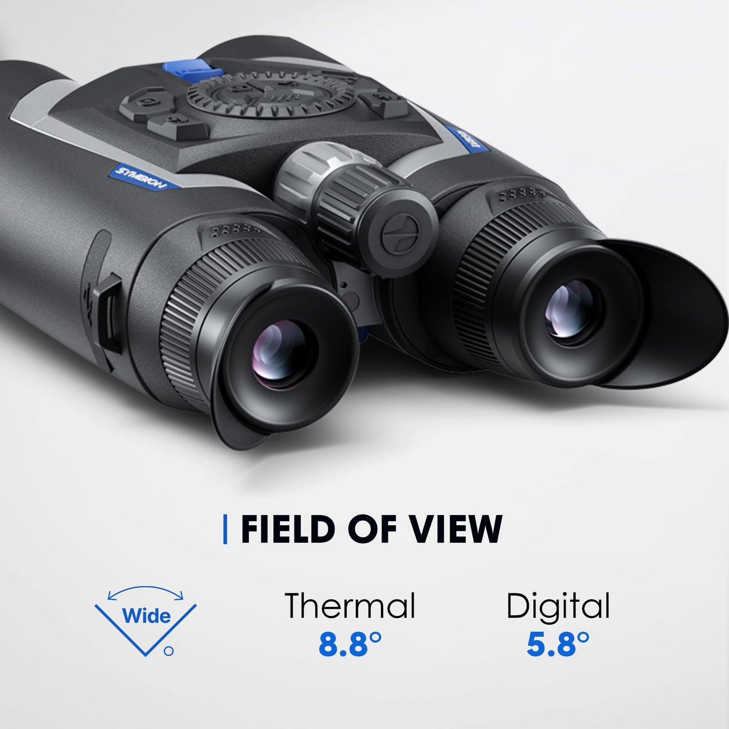 Pulsar Symbion DXR50 LRF Thermal and Digital Night Vision Binoculars with Laser Range Finder, 640x480 12 µm Sensor, 4-32x Magnification, Long Range Binoculars
