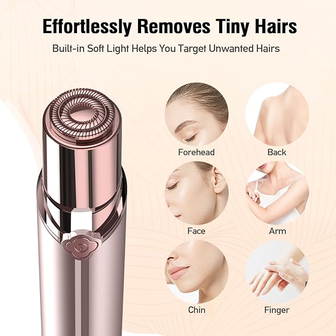 Facial Hair Removal for Women, Hair Removal Device, Rechargeable Hair Remover for Women, Facial Hair Remover for Face, Upper Lip, Chin, with a Branded Storage Bag