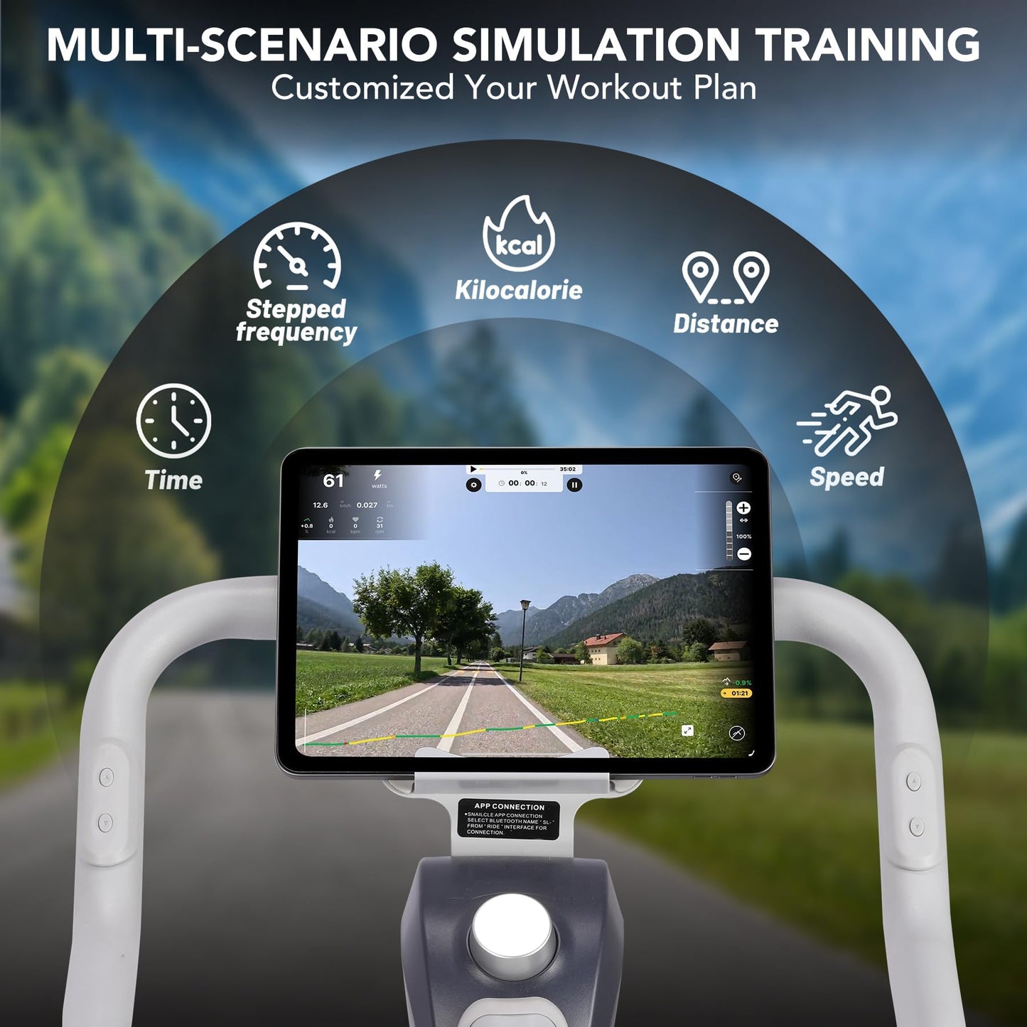GarveeLife Exercise Bike, Smart Indoor Cycling Bike, Exercise Bike for Home with Magnetic/Auto Resistance, App Data Tracking