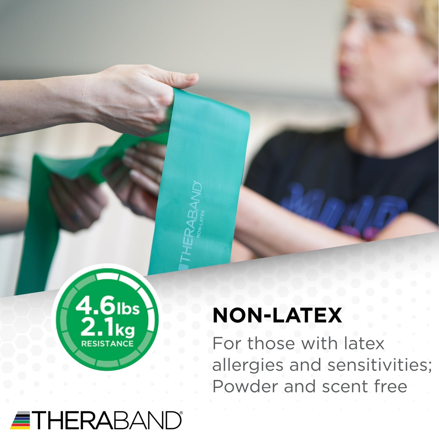THERABAND Resistance Bands Set, Beginner Kit, Yellow, Red, Green, Non-Latex Elastic Bands for Exercise & Physical Therapy, Strength Training Bands for Upper & Lower Body Fitness