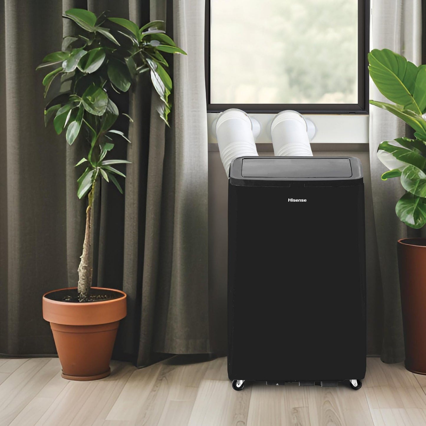 Hisense 10,000 BTU Smart Portable Inverter Air Conditioner with Quiet, High Efficiency Operation and Wi-fi Controls, AC Unit for Apartment, Living Room, Medium Rooms up to 450 Square Feet in Black