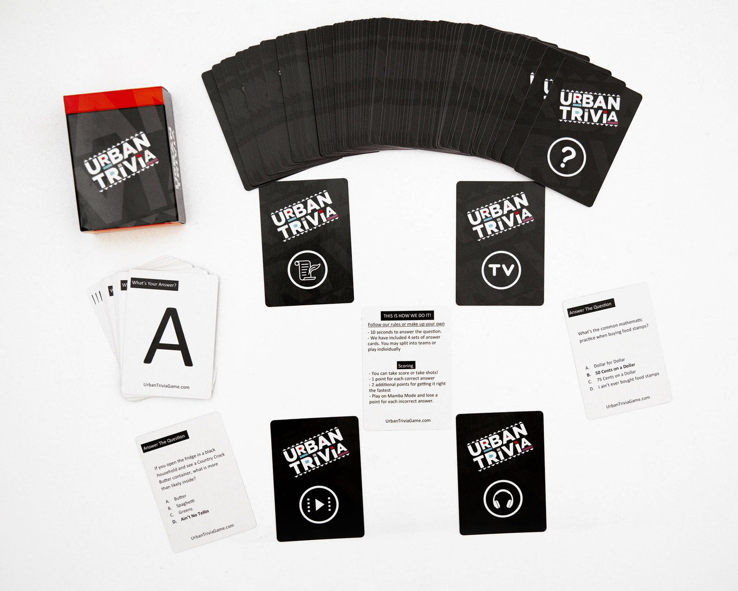Urban Trivia Game - Card Game for The Culture! Fun Trivia on Black TV, Movies, Music, Sports, & Growing Up Black! Great Trivia for Adult Game Nights and Family Gatherings.