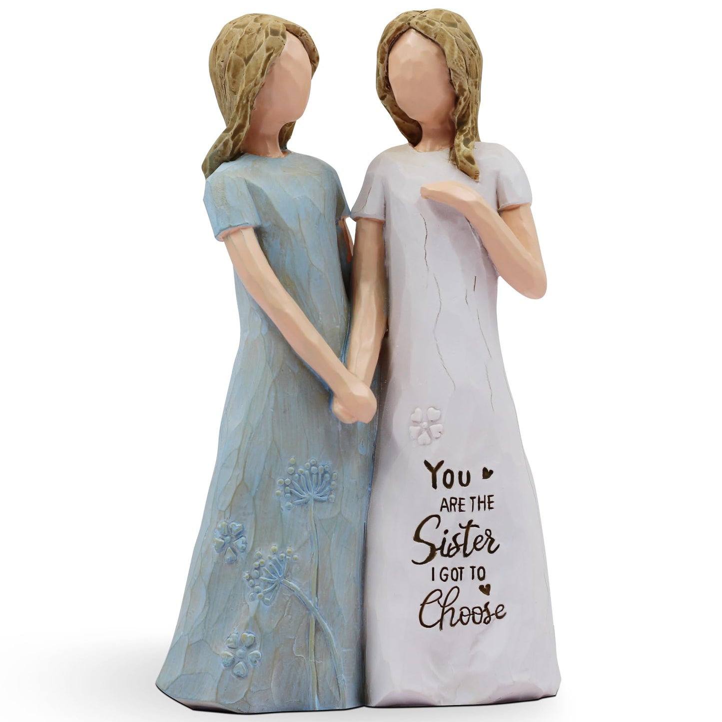 BORLESTA Friend Gifts for Women - Friendship Gifts, Gifts for Friends - You're The Sister I Got to Choose - Sister, Friend Birthday Gifts, Sister Gifts from Sister - Hand-Painted Figure（Blue）