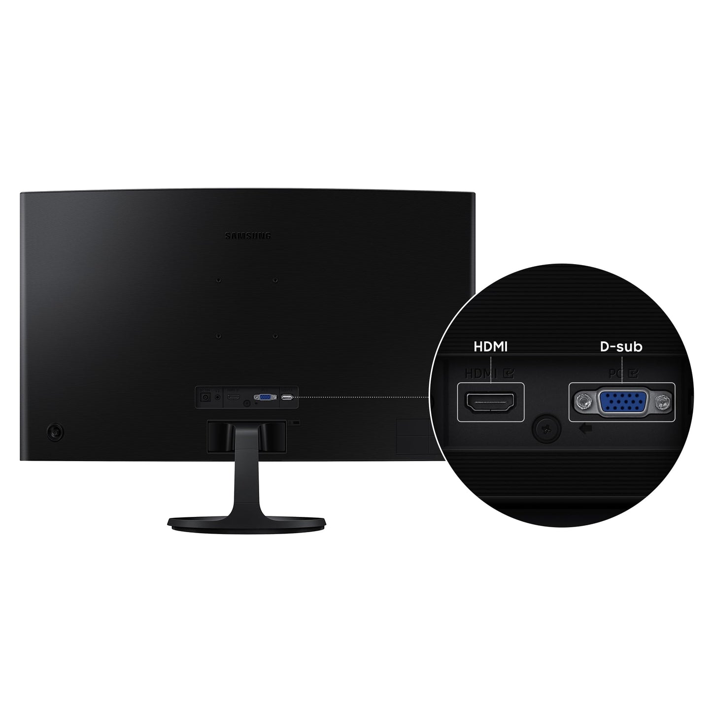 Samsung 27" Essential S3 (S36GD) Curved Monitor - FHD, 1800R Curved Screen, 100Hz, Eye Saver Mode, Game Mode, HDMI D-sub, LS27D36CGANXZA