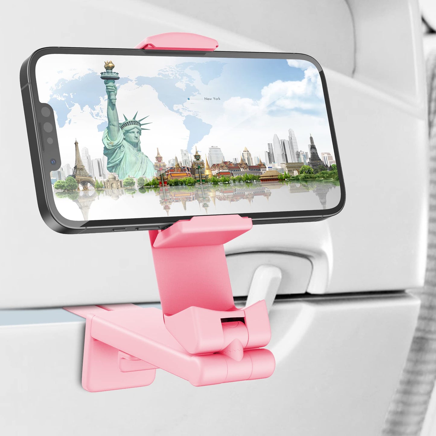 Perilogics Airplane Phone Holder Mount Universal In Flight Hands Free Viewing With Multi-Directional Dual 360 Degree Rotation (P