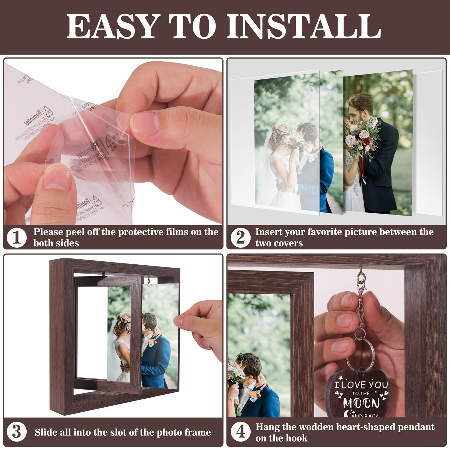 Boiveco Romantic Gifts for Him Her Boyfriend Girlfriend, Wife Husband Valentines Gifts Love Picture Frame 4x6, Birthday Anniversary Couples Gift for Women Men