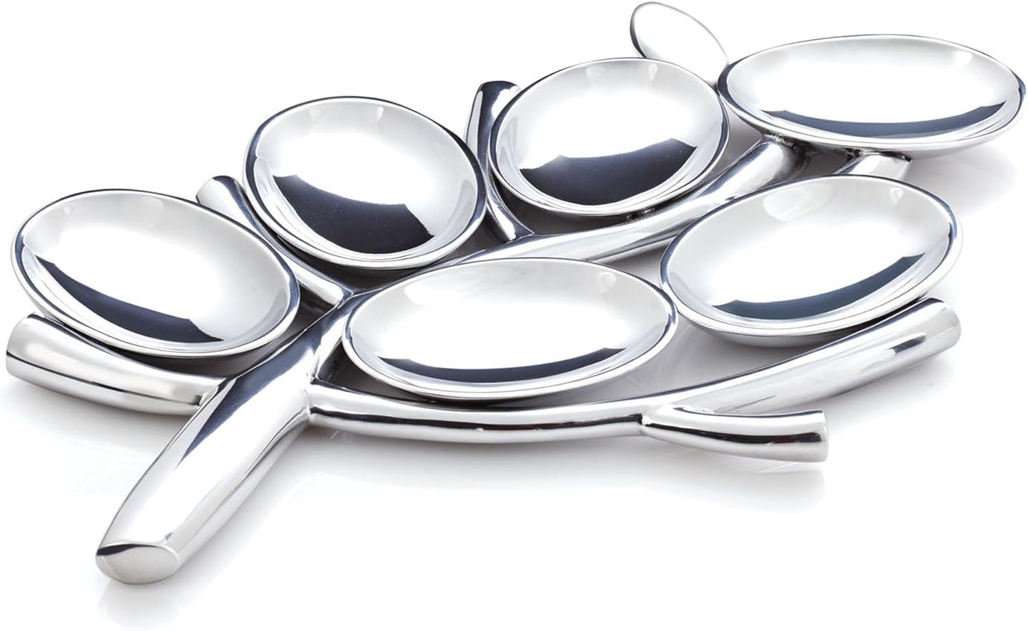 nambe Tree of Life Seder Plate | Made of Metal Alloy | Judaica Passover Seder Plate | Designed by Marilyn Davidson | Tree Shaped Seder Tray | Measures 17” x 10” (Silver)