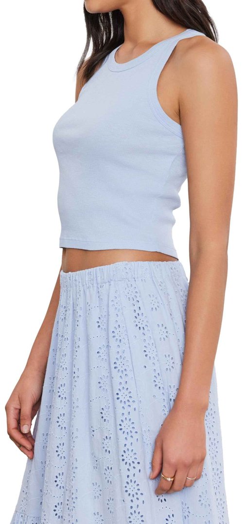 VELVET BY GRAHAM & SPENCER Women's Harla Cotton Slub Tank Top, Island