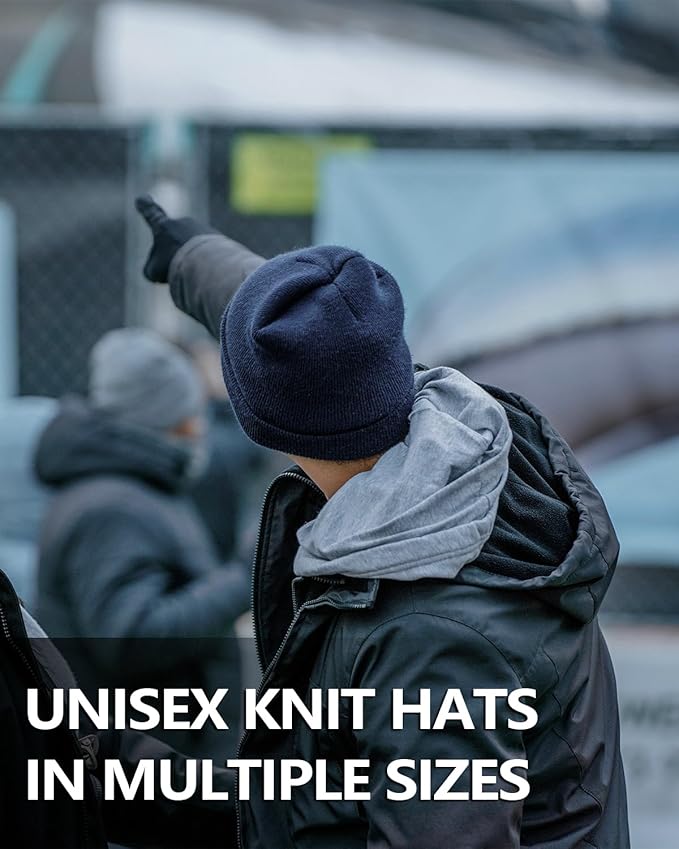 Zylioo Oversize Beanie Hats, XXL Big Size Ribbed Knit Cuffed Winter Hat for Cold Weather, Warm Skull Watch Cap